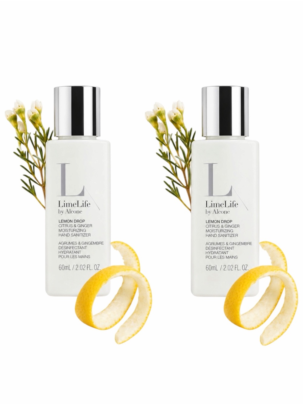 LIMELIFE BY ALCONE LEMON DROP HAND S@NITIZER 60ML X2 - BNIB